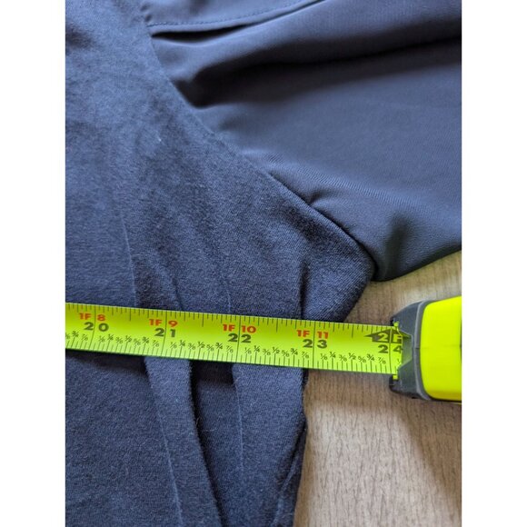 Michael Kors Womens Navy Blue Short Sleeve Top With Ruched Sleeves Size M - Picture 9 of 9